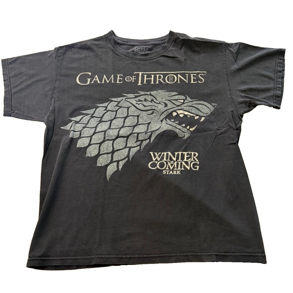 Game of Thrones Stark Winter Is Coming Black Graphic T Shirt Adult XL HBO TV Tee